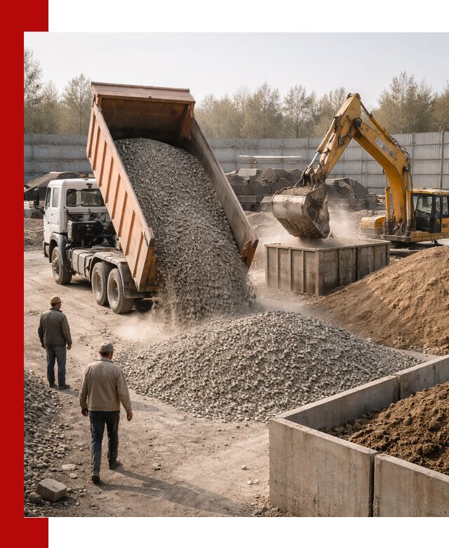 Доставка нерудных материалов с погрузкой и разгрузкой в Феодосии