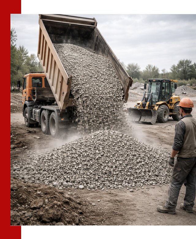 Доставка щебня в Феодосии крупными и мелкими фракциями