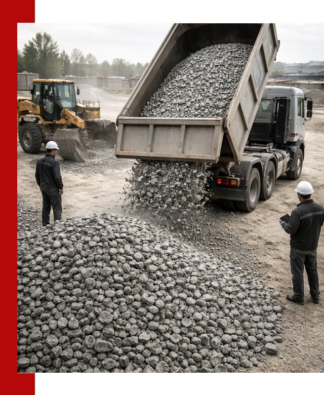 Доставка гранитного щебня фракции 20-40 в Феодосии