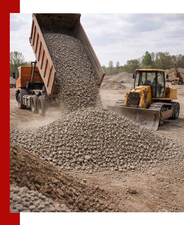 Доставка гравийного щебня фракции 40-70 в Феодосии