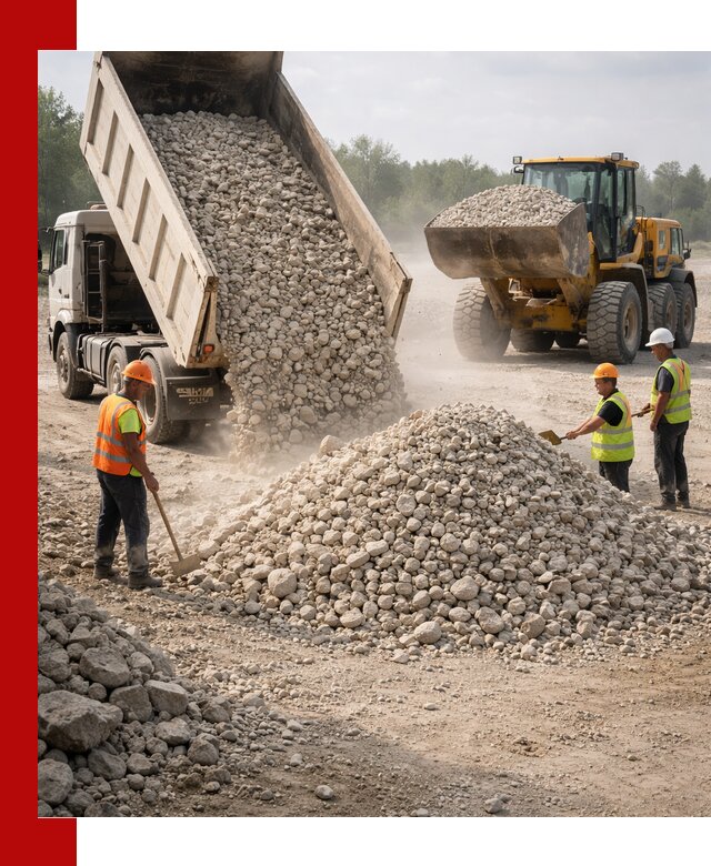 Доставка известнякового щебня фр. 40-70 в Феодосии