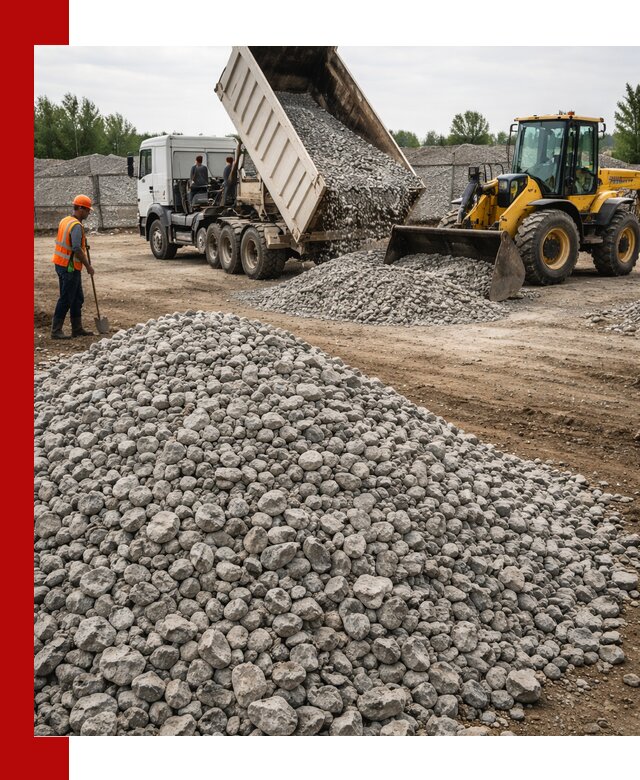 Доставка бетонного щебня фракции 40-70 в Феодосии