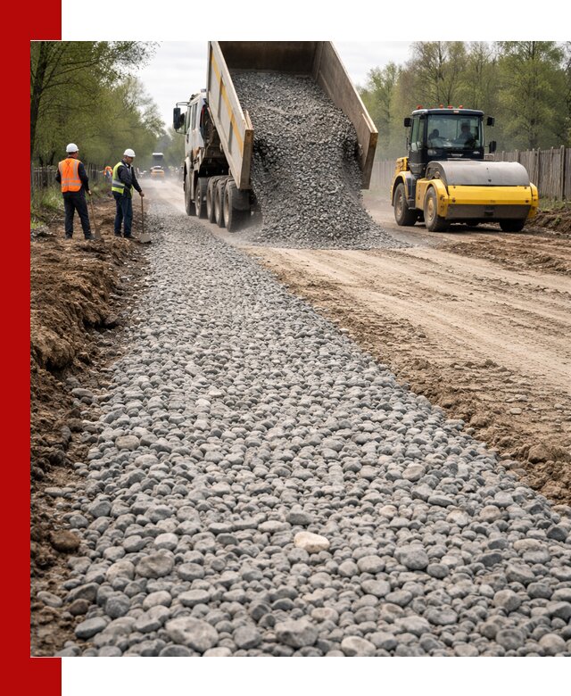 Доставка щебня для отсыпки дорог в Феодосии высокого качества