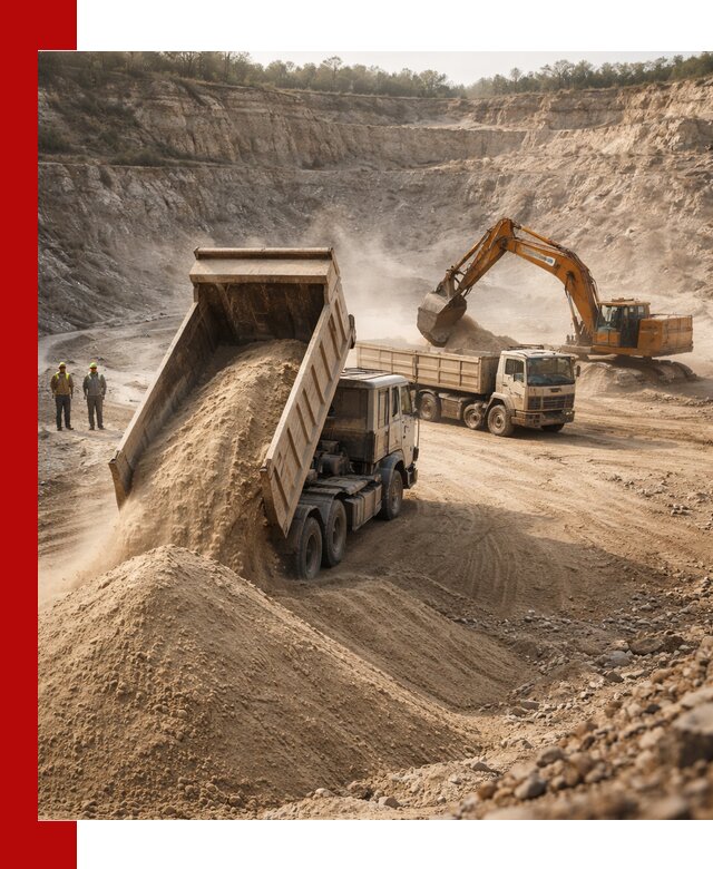 Карьерный песок навалом с доставкой в Феодосии