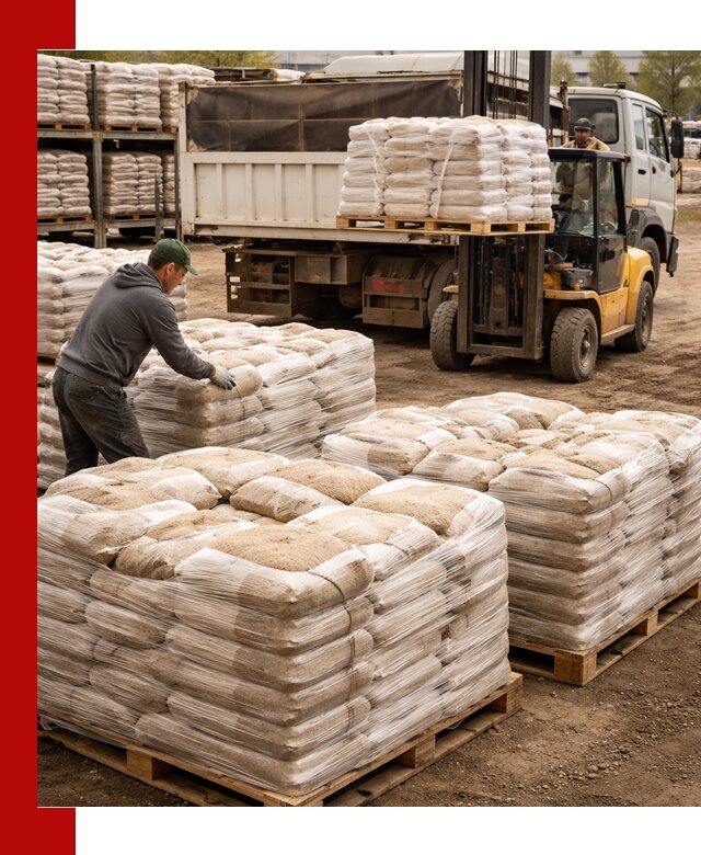 Карьерный песок в мешках с доставкой в Феодосии