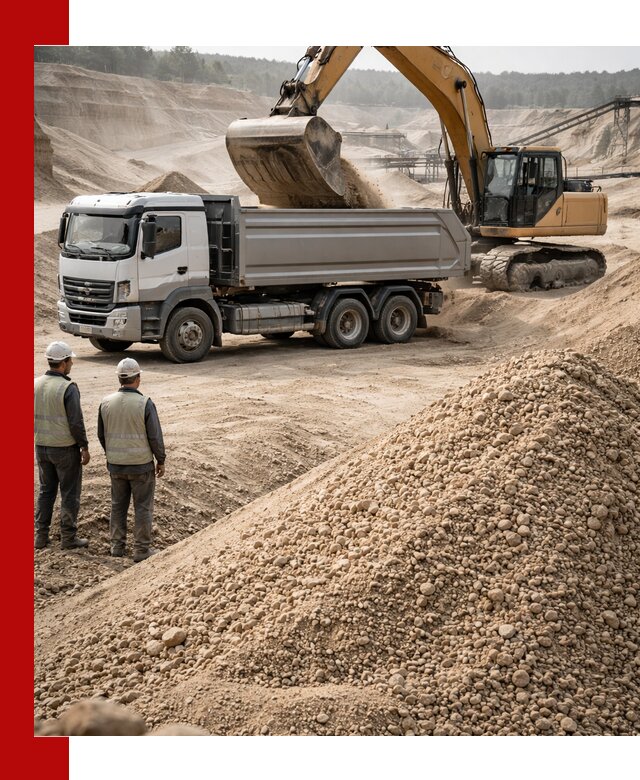 Карьерный крупнозернистый песок с доставкой в Феодосии