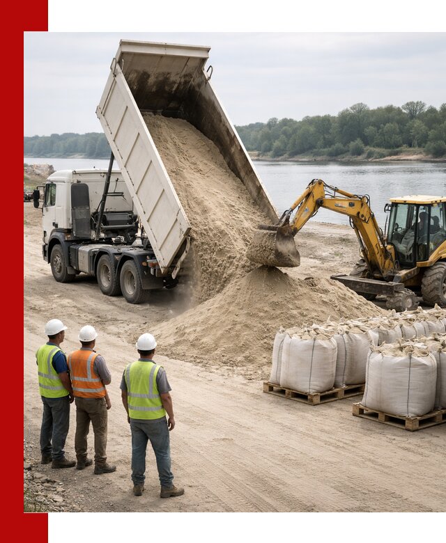 Доставка речного песка в Феодосии самосвалами и погрузкой