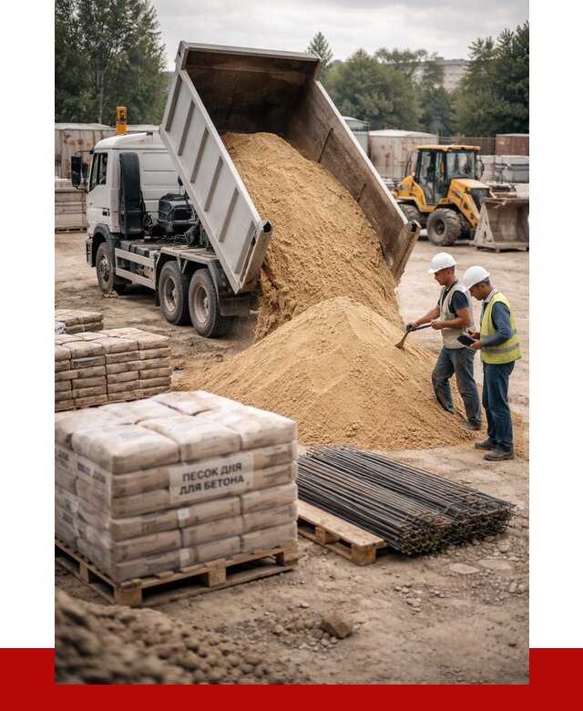 Песок для бетона в Феодосии от 2540 р. с доставкой, ПРОНЕРУДФдс