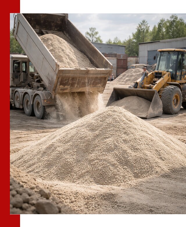 Кварцевый песок с доставкой в Феодосии для строительных работ