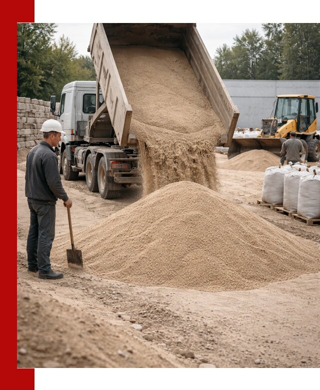 Кварцевый песок фракция 0–3 мм с доставкой в Феодосии