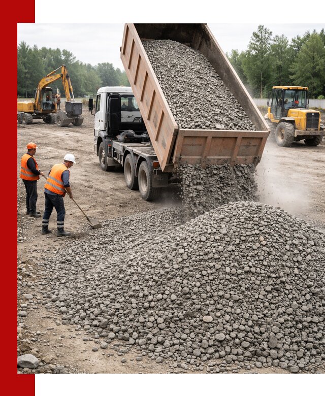 Доставка гравия фракции 40-70 в Феодосии оптом и в розницу