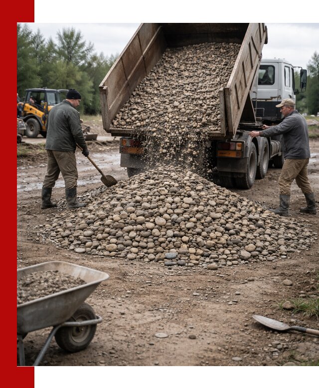 Доставка гальки речной оптом и в розницу в Феодосии