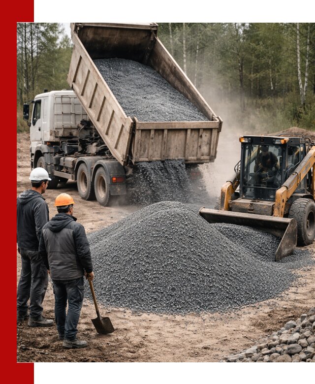 Гранитный отсев 0-5 с доставкой и разгрузкой в Феодосии