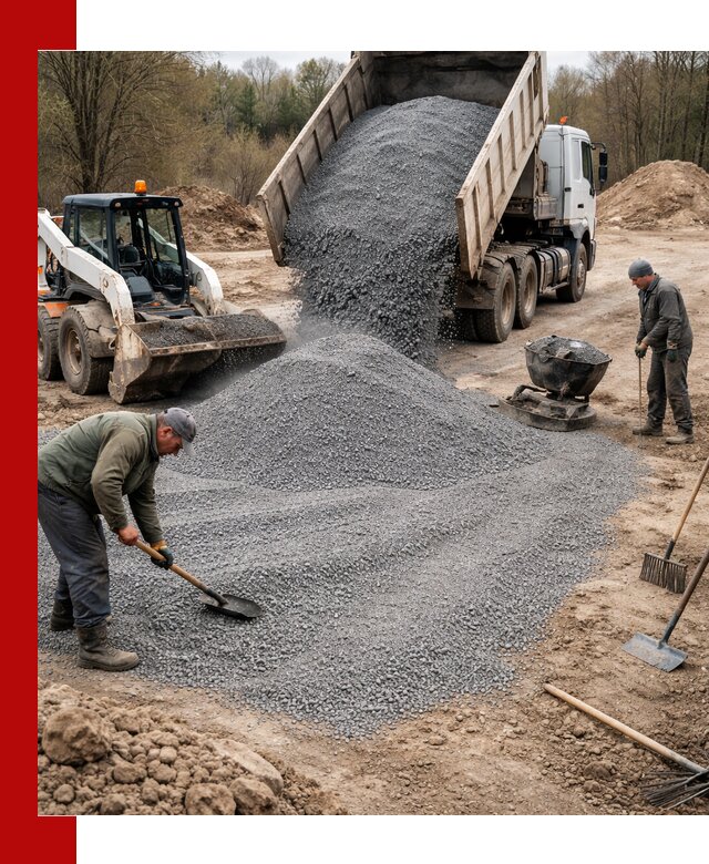 Отсев для подсыпки в Феодосии — доставка и подсыпка на участок