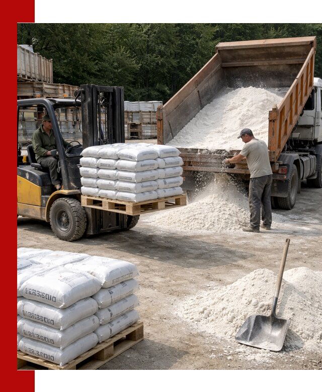 Доставка строительной извести оптом и в розницу в Феодосии