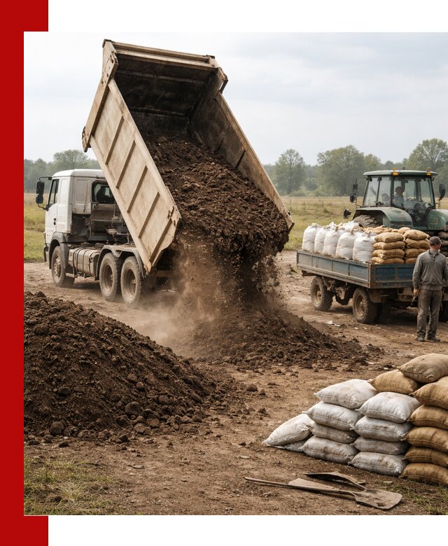 Доставка грунта и удобрений оптом в Феодосии для сельхоз и строительства