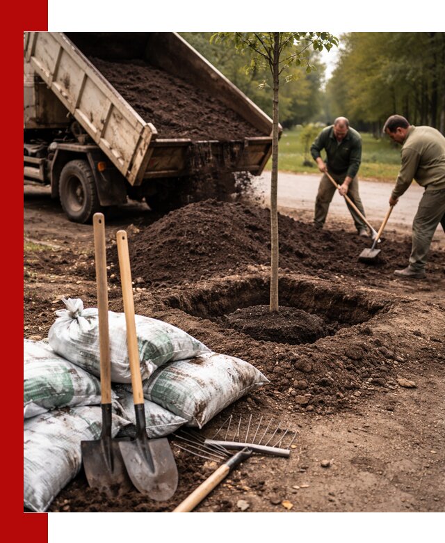 Грунт для посадки деревьев в Феодосии — доставка и подготовка почвы