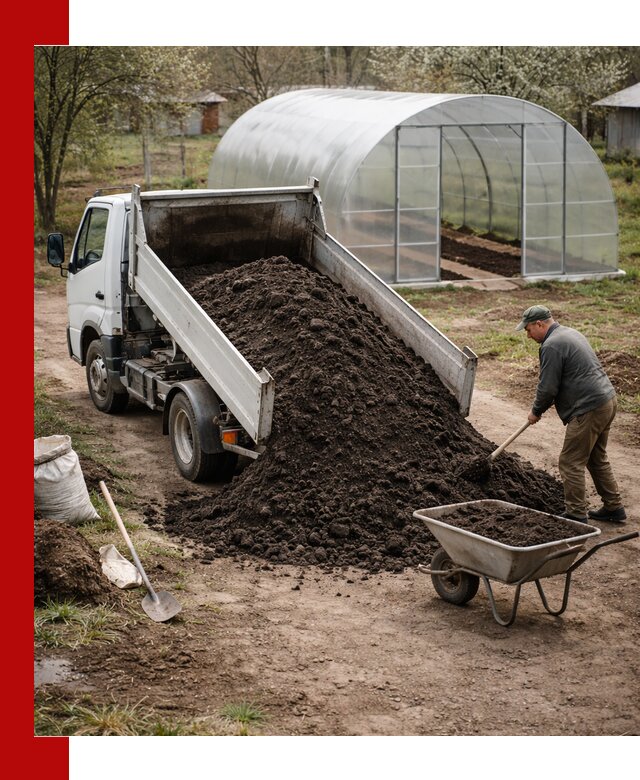 Чернозем для теплицы с доставкой в Феодосии