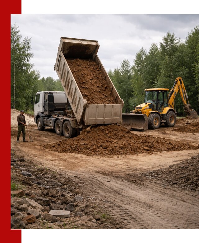 Доставка суглинка самосвалами в Феодосии подсыпка и планировка