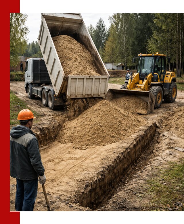 Доставка песчаного грунта в Феодосии для строительных работ