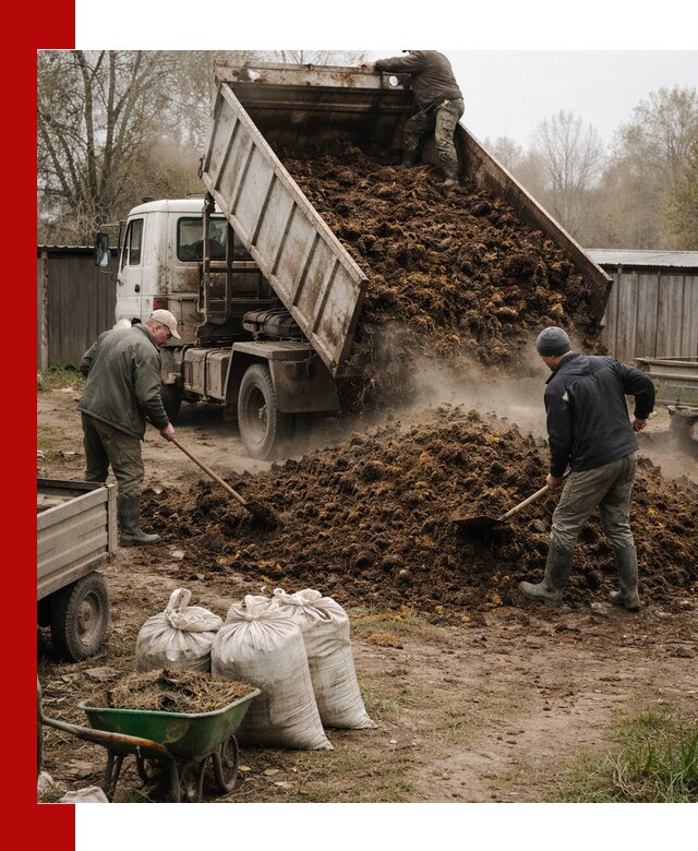 Доставка коровьего навоза самосвалом в Феодосии