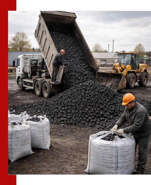 Доставка каменного угля в Феодосии оптом и в розницу