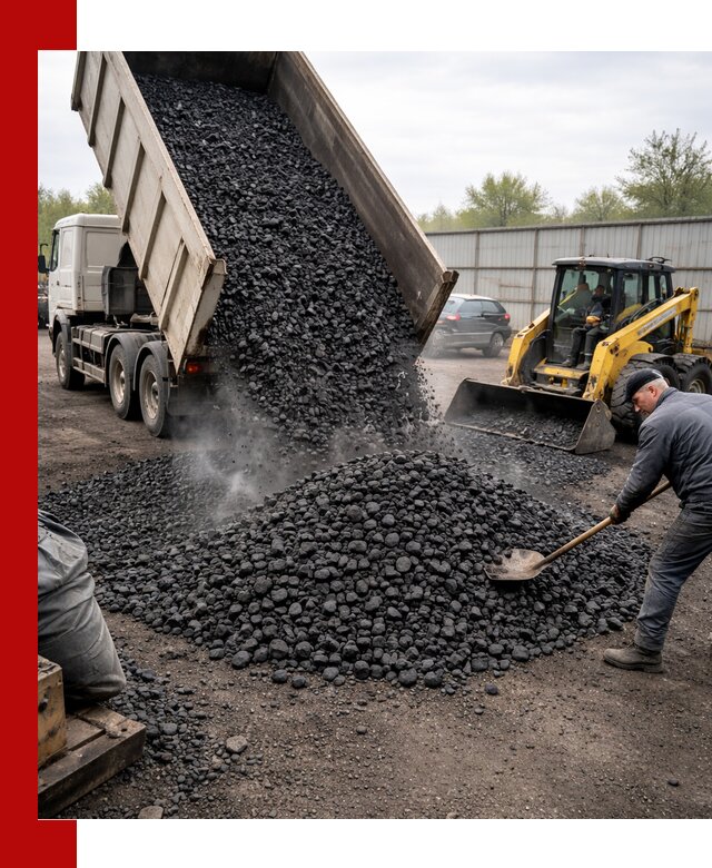 Доставка угля орех в Феодосии оптом и в розницу