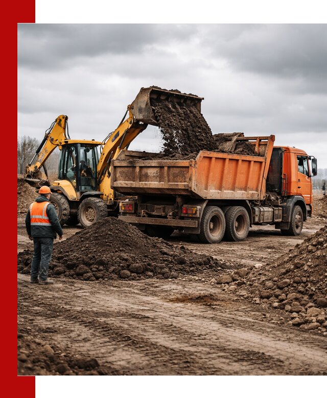 Вывоз грунта и строительного мусора в Феодосии грузовыми самосвалами