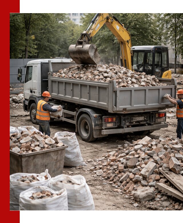 Вывоз строительного мусора в Феодосии с самосвалами и контейнерами