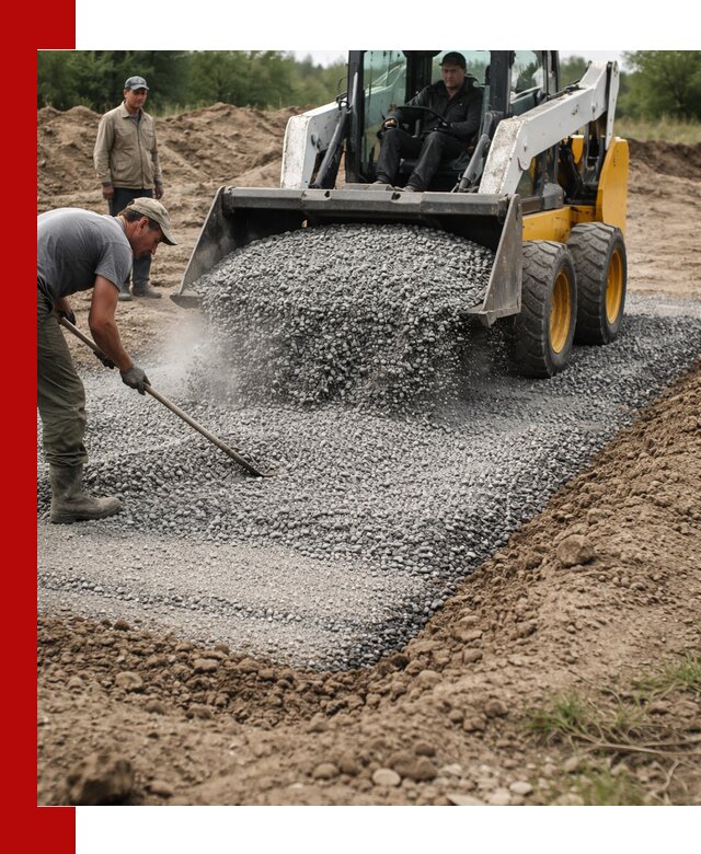 Устройство щебеночной подушки в Феодосии для дорог и фундаментов